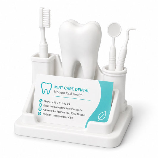 Skushy visitekaartjeshouder tandarts Tooth Design voor bureau