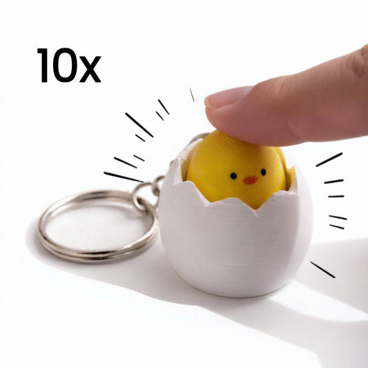 Skushy - 10x Kuiken Sleutelhanger - Paasei sleutelhanger - Pasen Decoratie - Pasen Cadeau - Pasen Sleutelhanger
