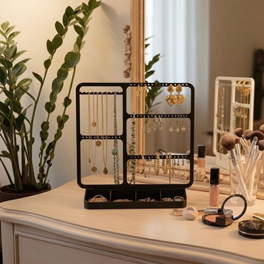 Skushy sieraden organizer standaard voor ringen oorbellen en horloges Zwart