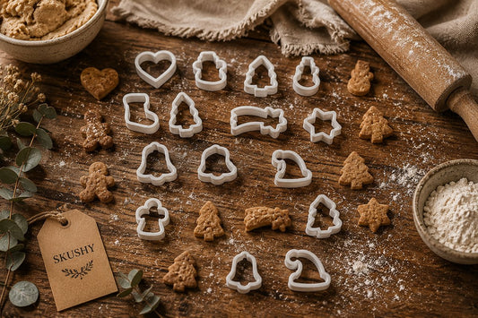 Skushy Mini koekjesuitsteker set kerst met hart en ster 10 stuks