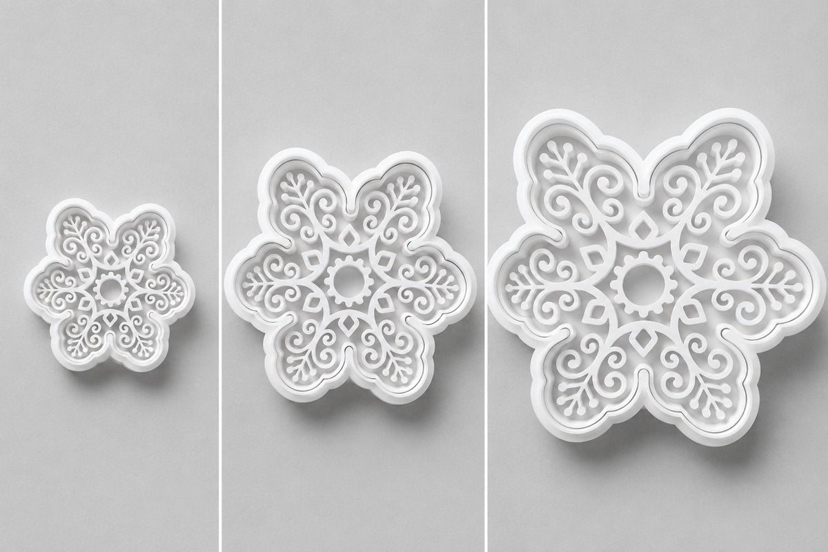 Skushy koekjesuitsteker sneeuwvlok set van 3 voor kerst