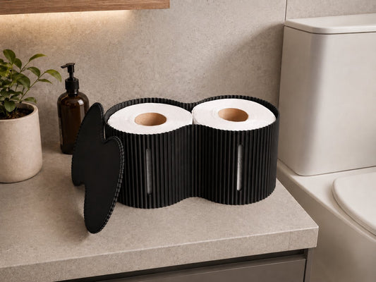 Skushy toiletpapierhouder voor 2 rollen met indicatorgleuven