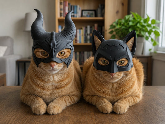 Skushy 2-in-1 kattenmasker set in zwart voor cosplay en foto’s