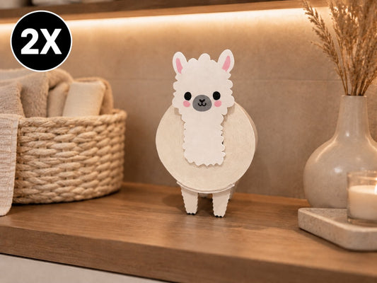 Skushy toiletrolhouder Alpaca 2 stuks als staande wc rolhouder