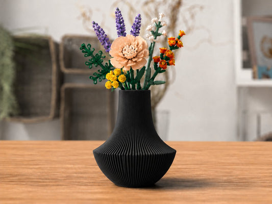 Skushy vaas zwart voor bloemen en droogbloemen