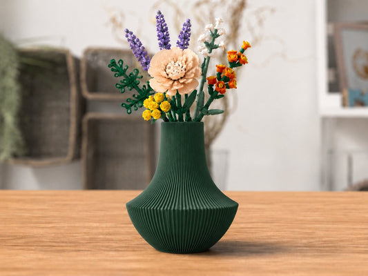 Skushy vaas met bloemenhouder voor bouwbloemen, jagers groen