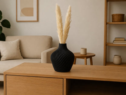 Skushy vaas Pixgy Zwart geschikt voor bouwbloemen en droogbloemen