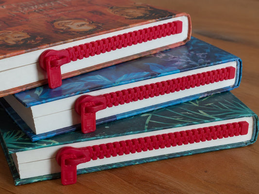 Skushy 2x boekenlegger met ritsontwerp voor boeken en agenda's