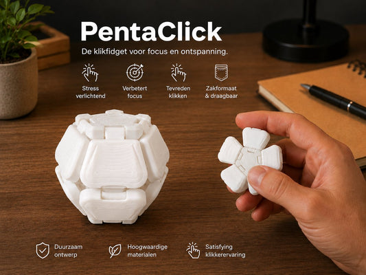 Skushy fidget PentaClick 2x in wit voor bureau en onderweg