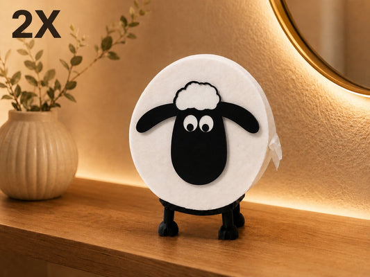 Skushy toiletrolhouder schaap 2 stuks voor staand toiletpapier