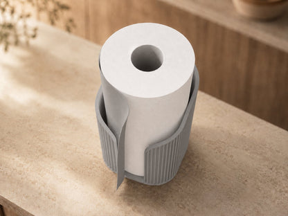 Skushy Japandi keukenrolhouder met ribbel design - grijs