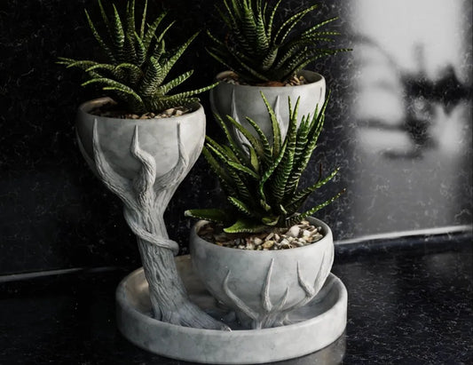 Skushy vetplant pot Three Cups met 3 plantvakken grijs