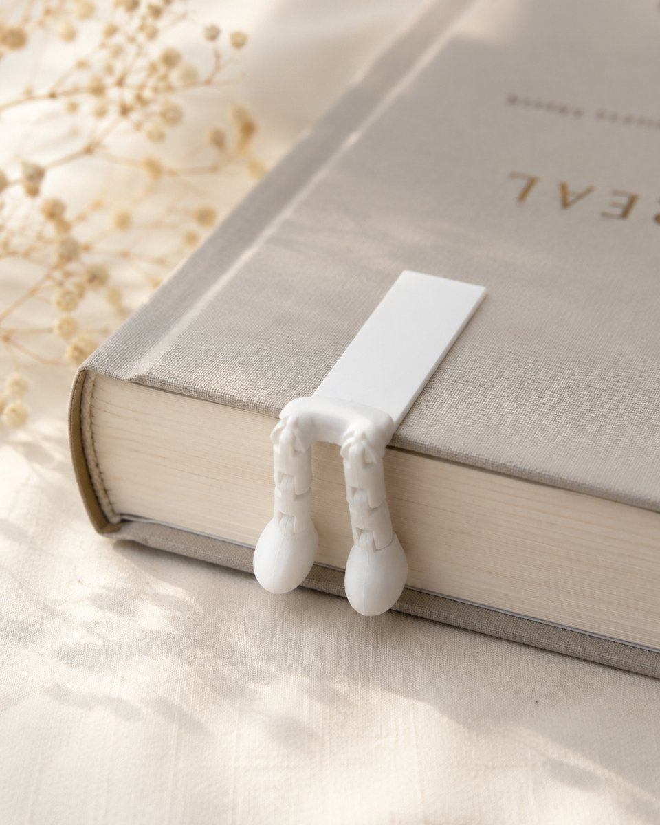 Skushy 2x boekenlegger met flexibele poten en figuurdesign