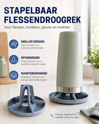 Skushy stapelbaar flessendroogrek voor flessen en bekers - 2 stuks