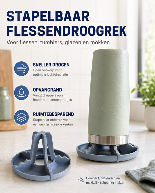 Skushy stapelbaar flessendroogrek voor flessen en bekers - 2 stuks
