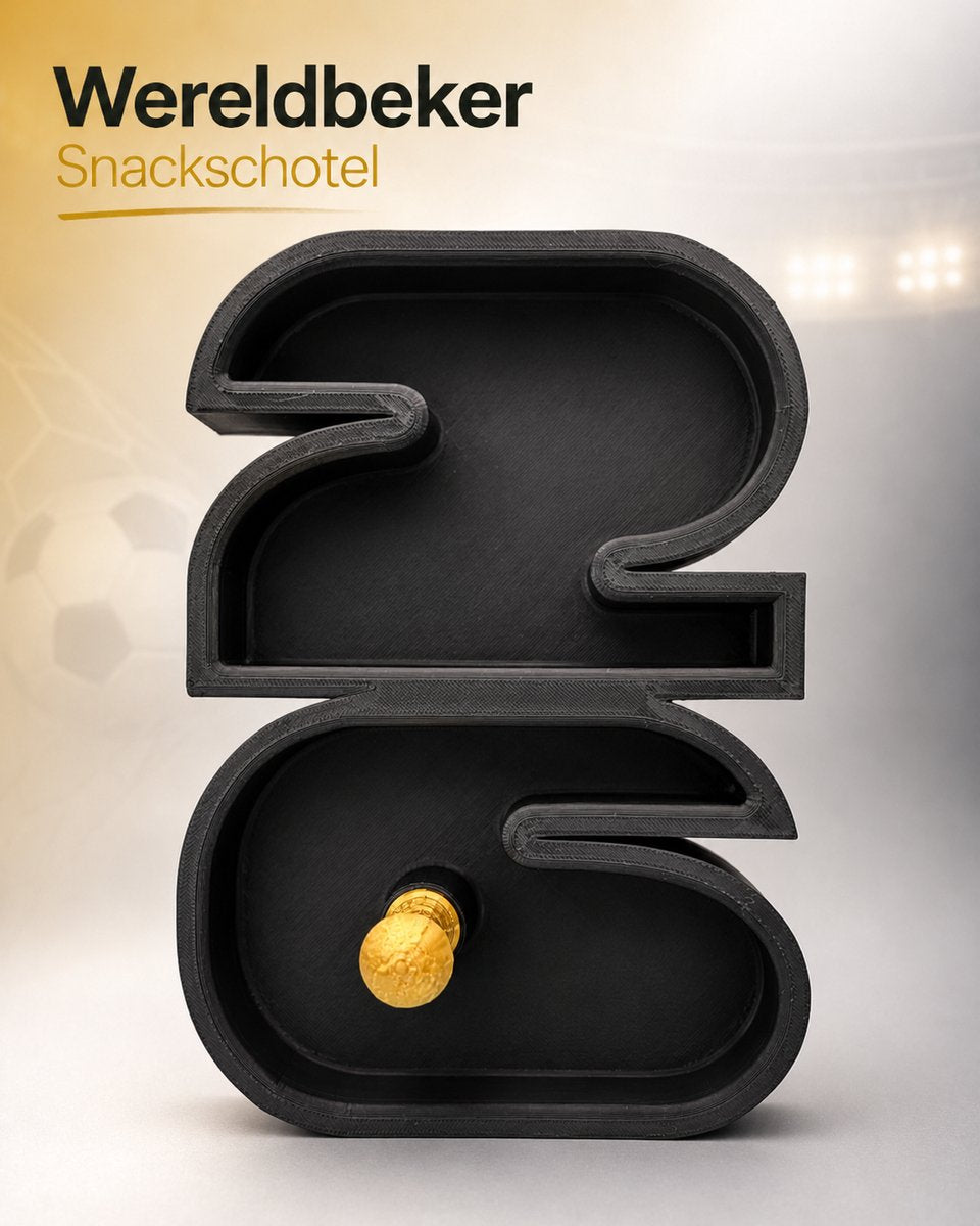 Skushy snackschotel Wereldbeker voor hapjes zwart/goud