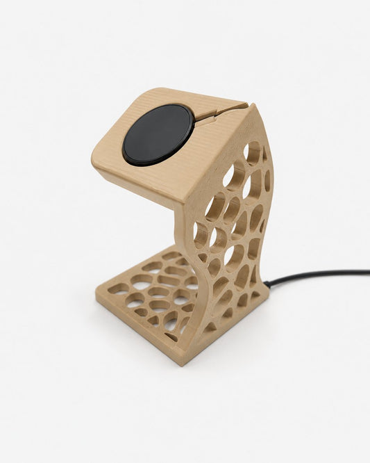 Skushy Apple Watch oplaadstandaard Voronoi Design - Beige Latte