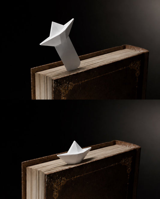 Skushy 2x boekenlegger met zeilboot design voor boeken